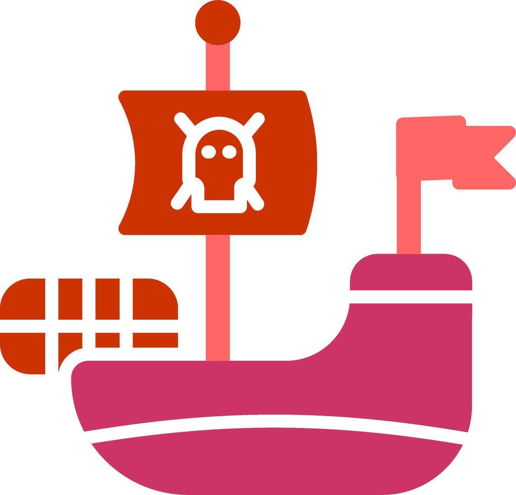 icono de vector de barco pirata