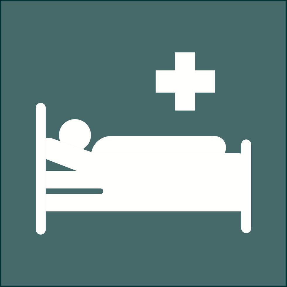 paciente cama vector icono