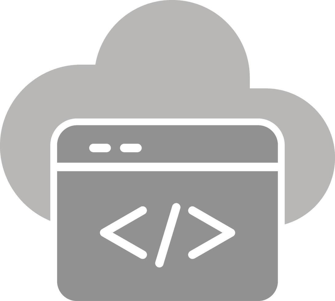 icono de vector de codificación de nube