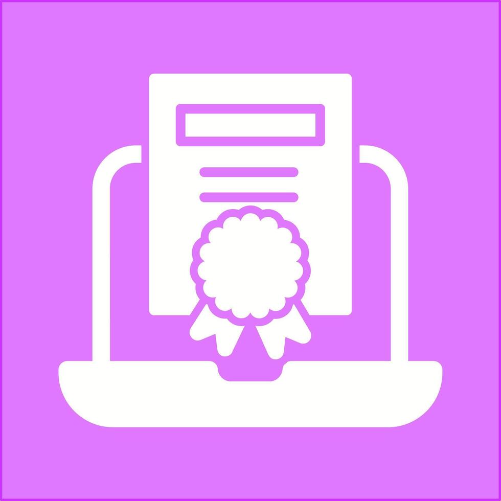 Online Certificate Vector Icon