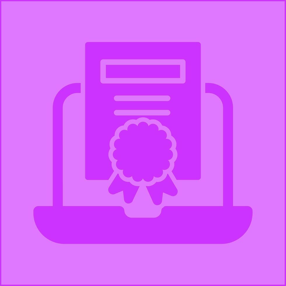 Online Certificate Vector Icon