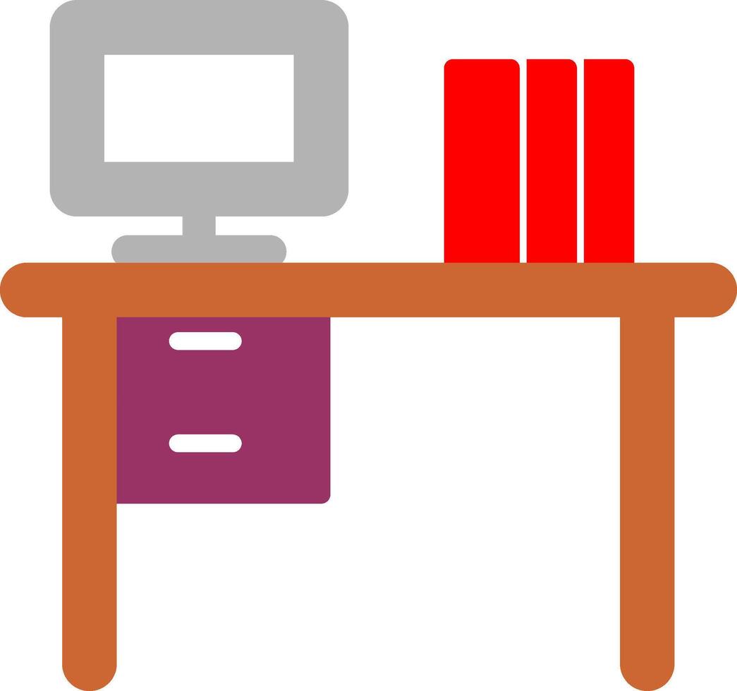 Office Desk Vector Icon