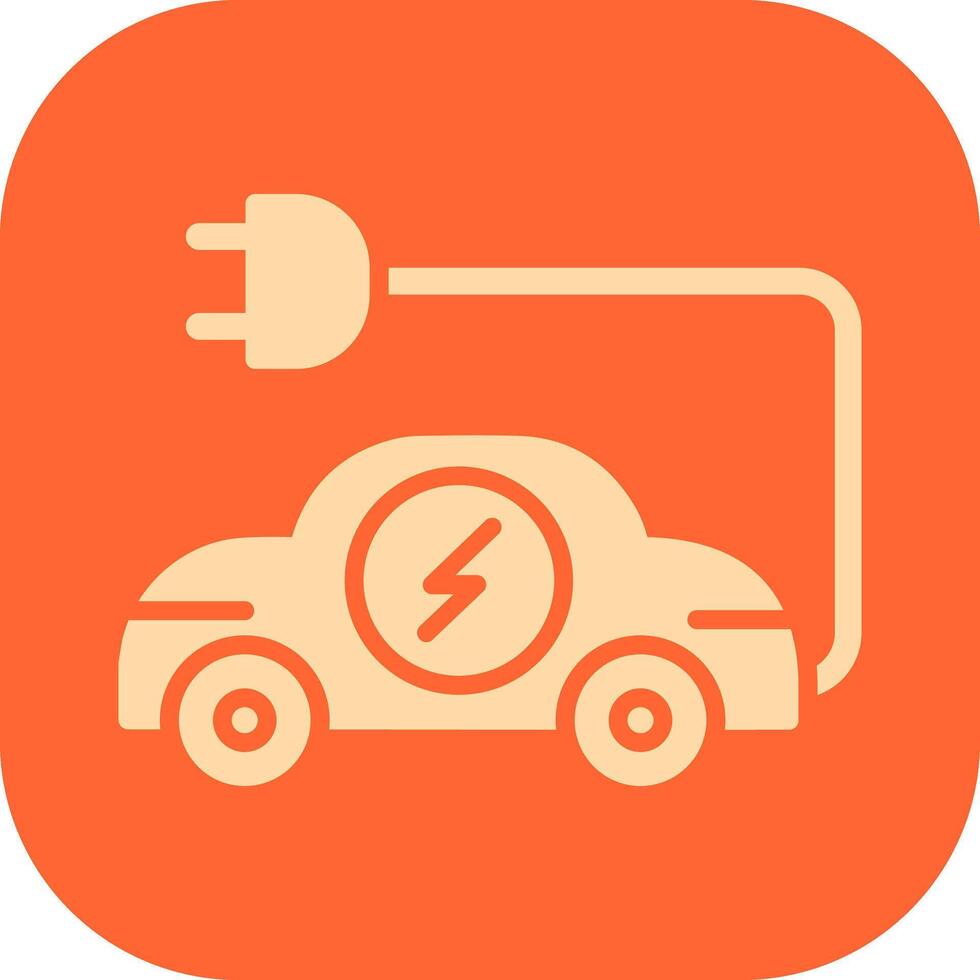 icono de vector de coche eléctrico