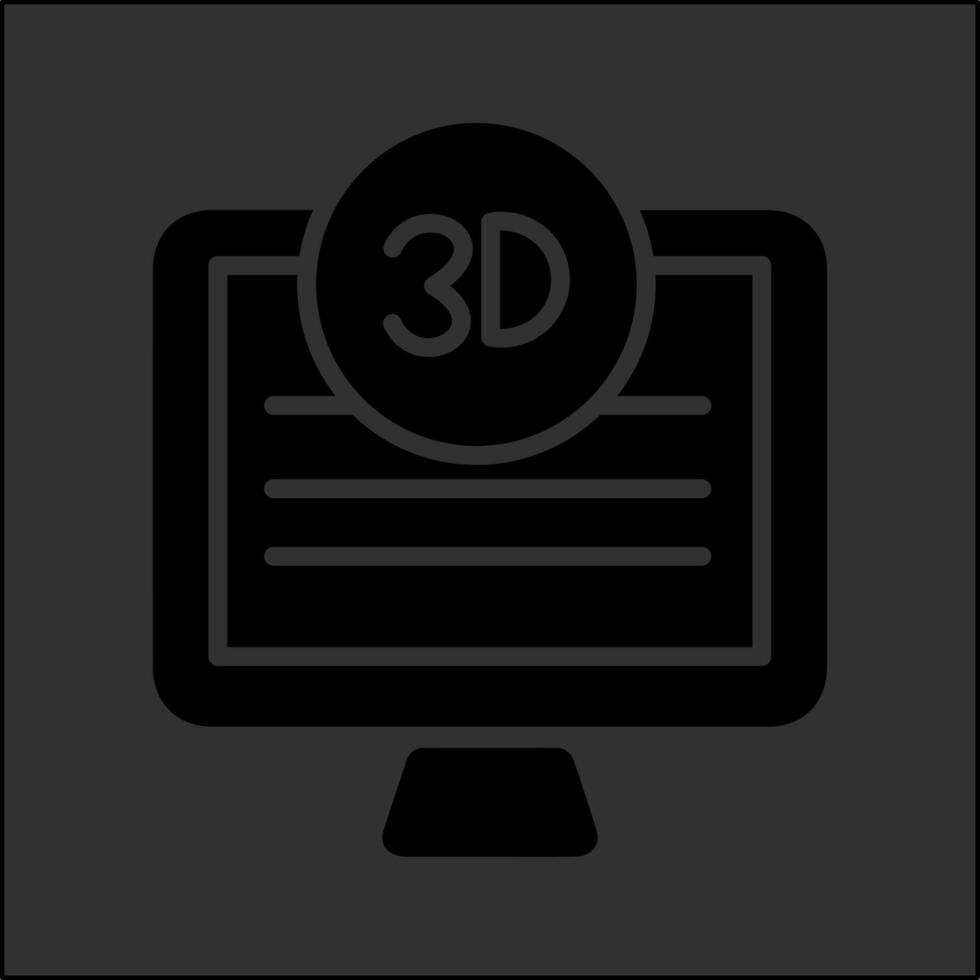 3d calidad pantalla vector icono