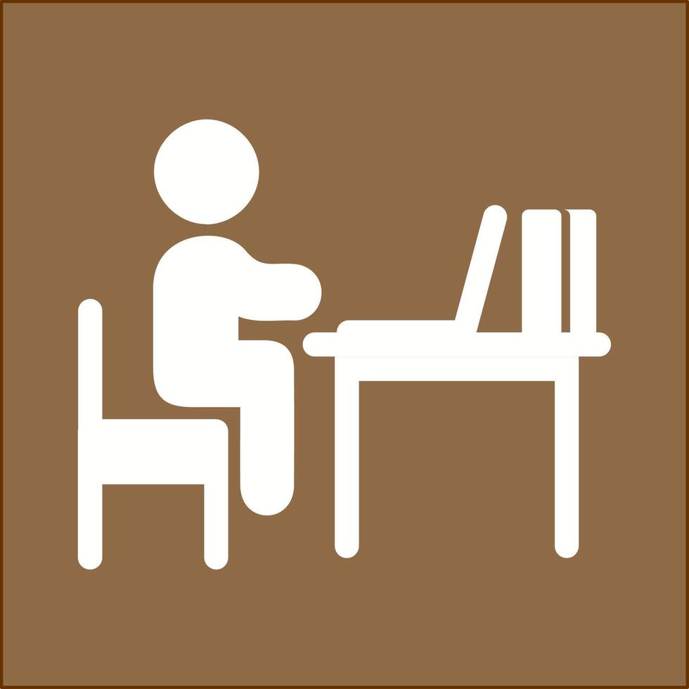 Studying Desk Vector Icon