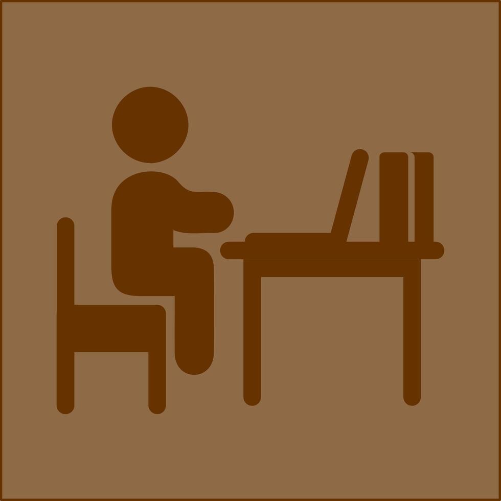 Studying Desk Vector Icon