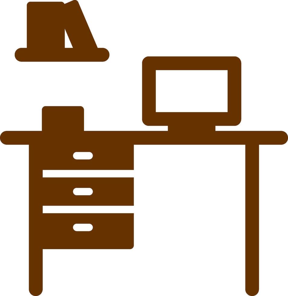 Office Desk Vector Icon