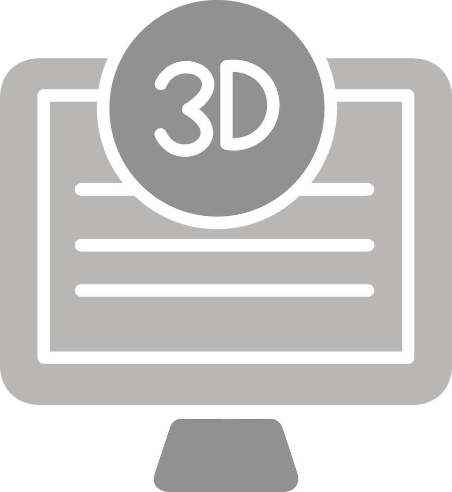 3d calidad pantalla vector icono