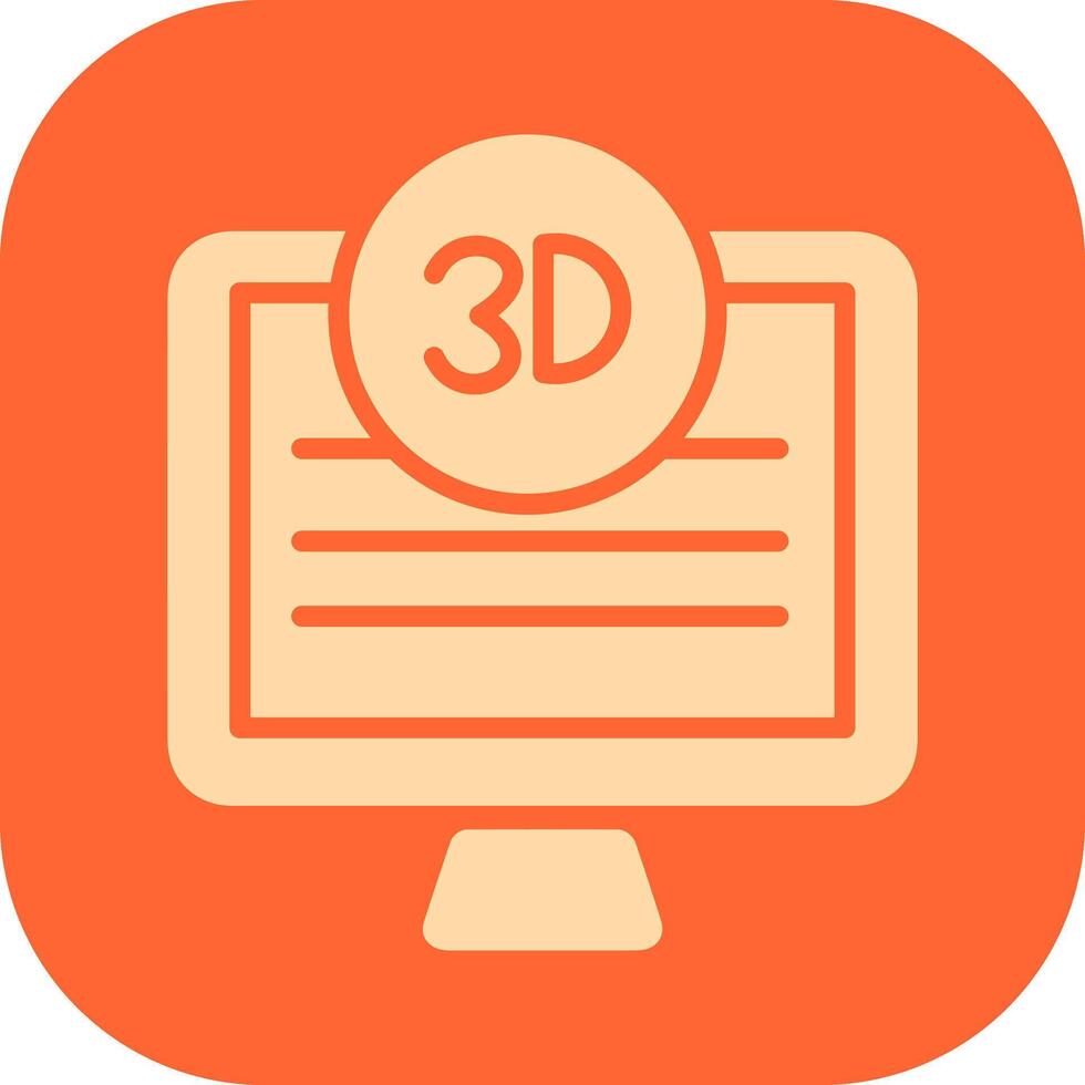 3d calidad pantalla vector icono