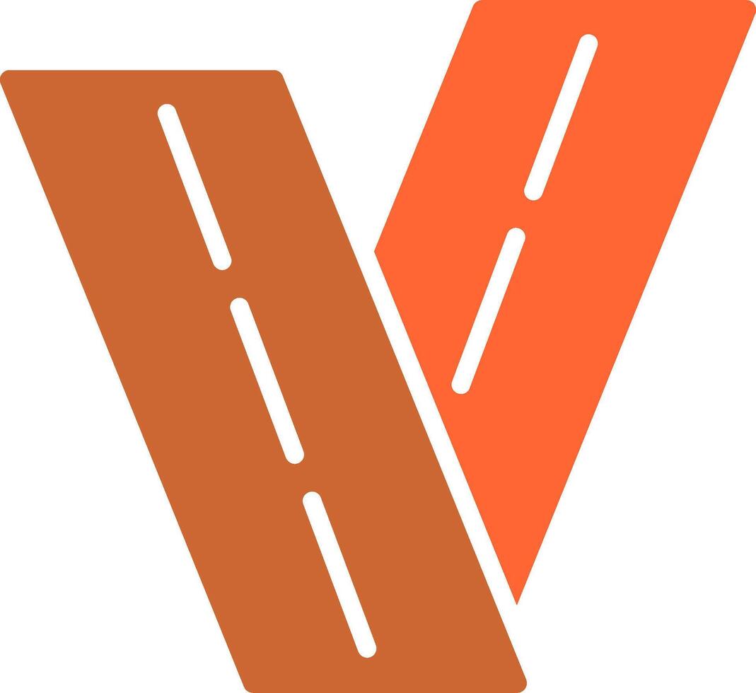 icono de vector de carretera de dos vías