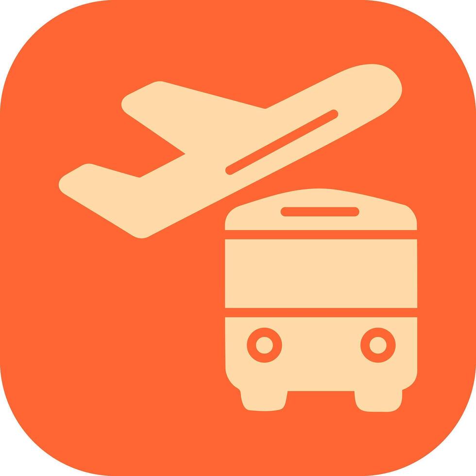 autobús en el icono de vector de aeropuerto