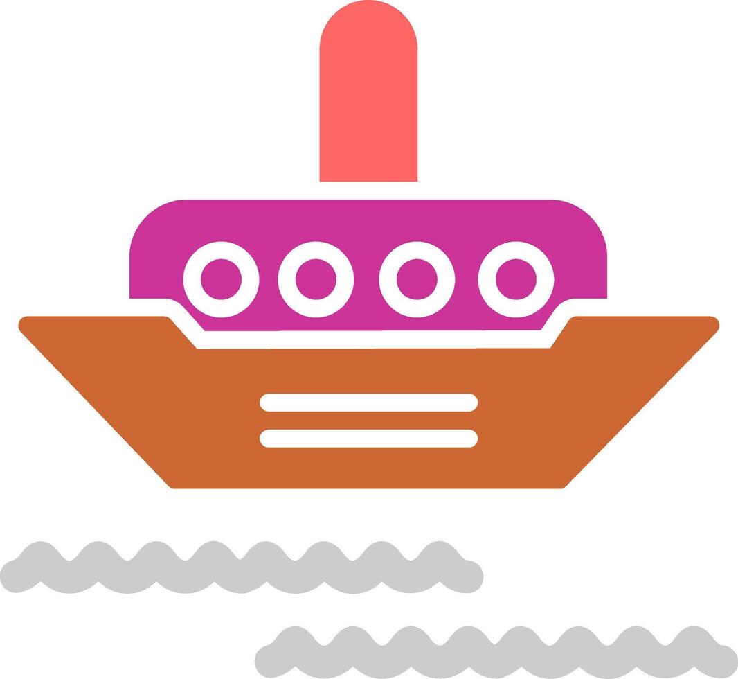 icono de vector de barco de vapor