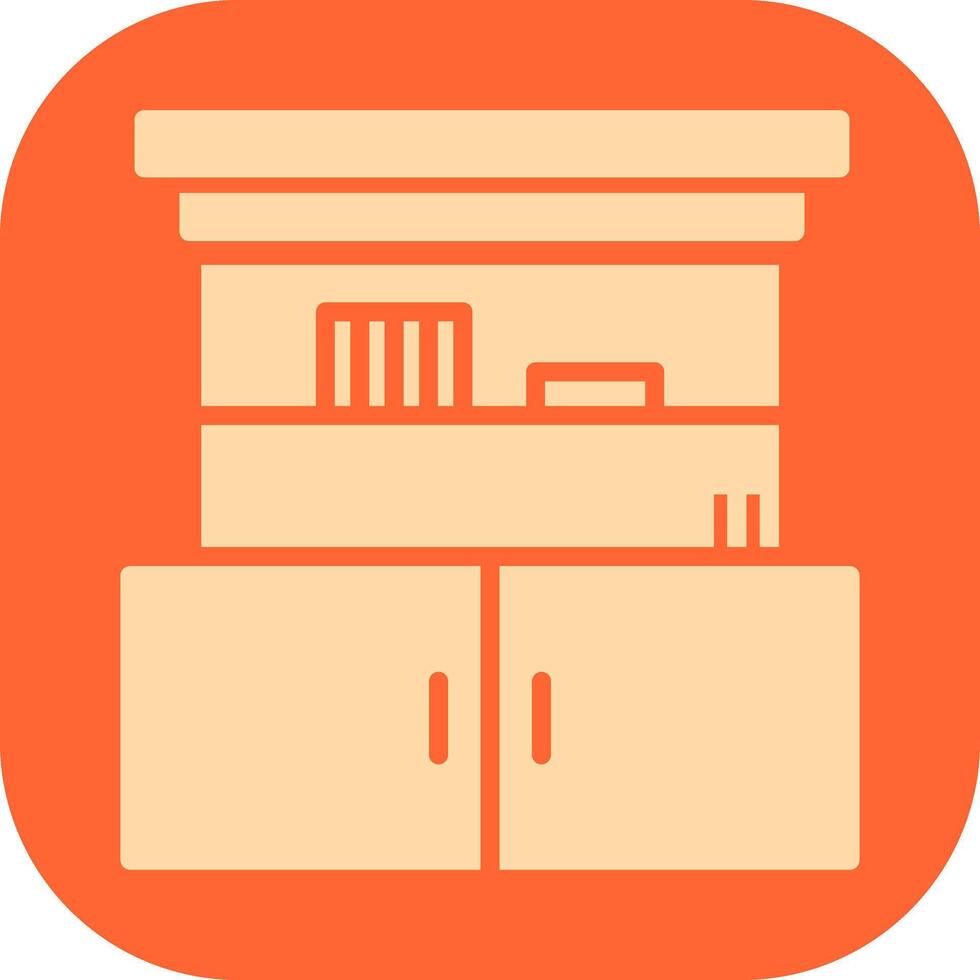 Cupboard with Shelves Vector Icon