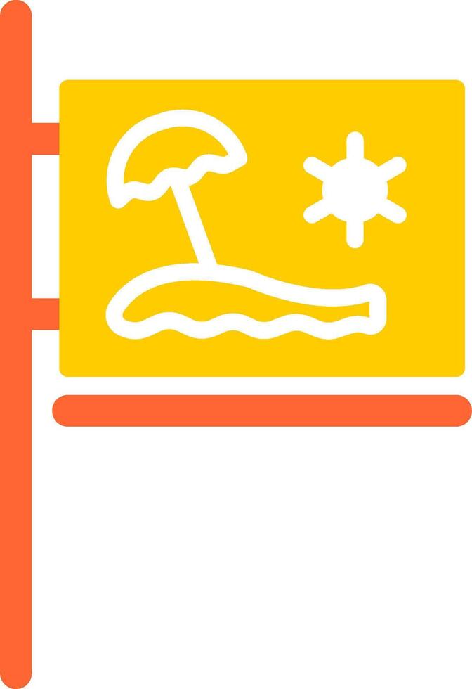 icono de vector de señal de playa