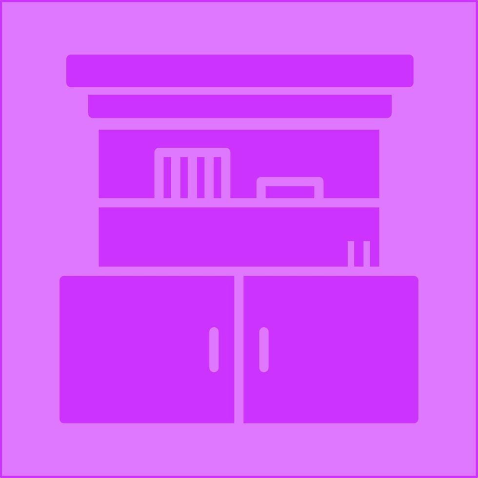 Cupboard with Shelves Vector Icon