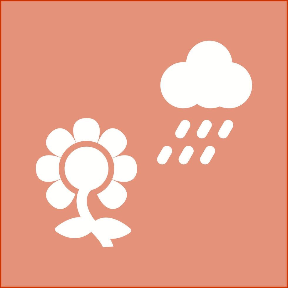 Flower with rain Vector Icon