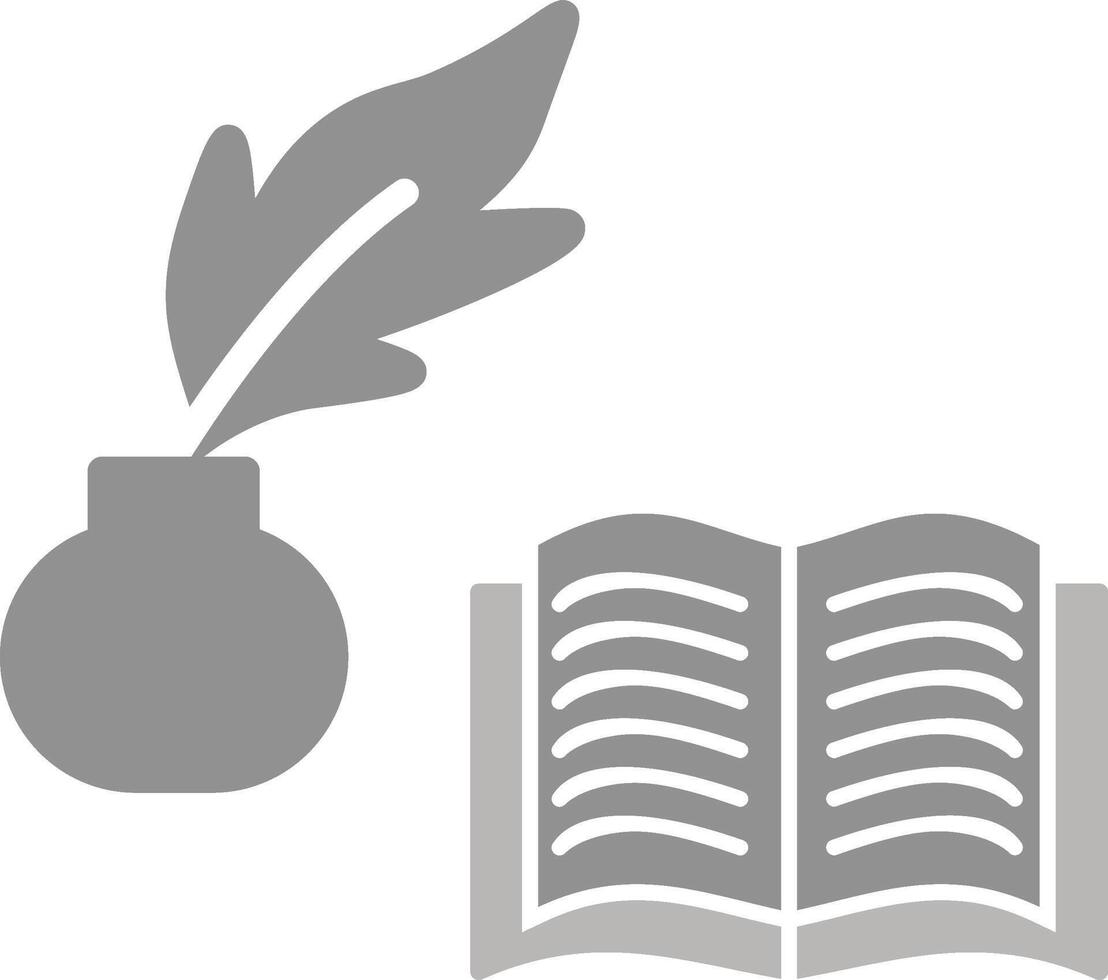 Quill and Book Vector Icon