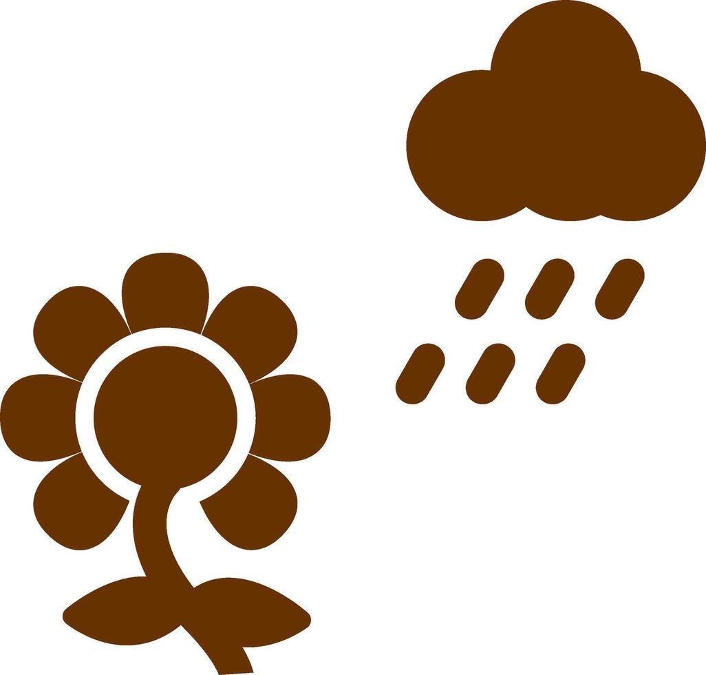 Flower with rain Vector Icon