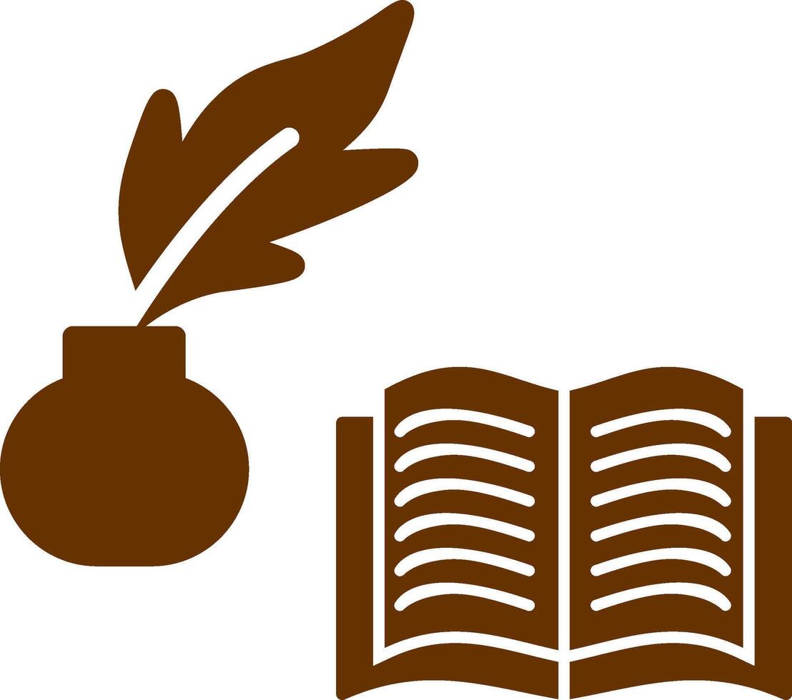 Quill and Book Vector Icon