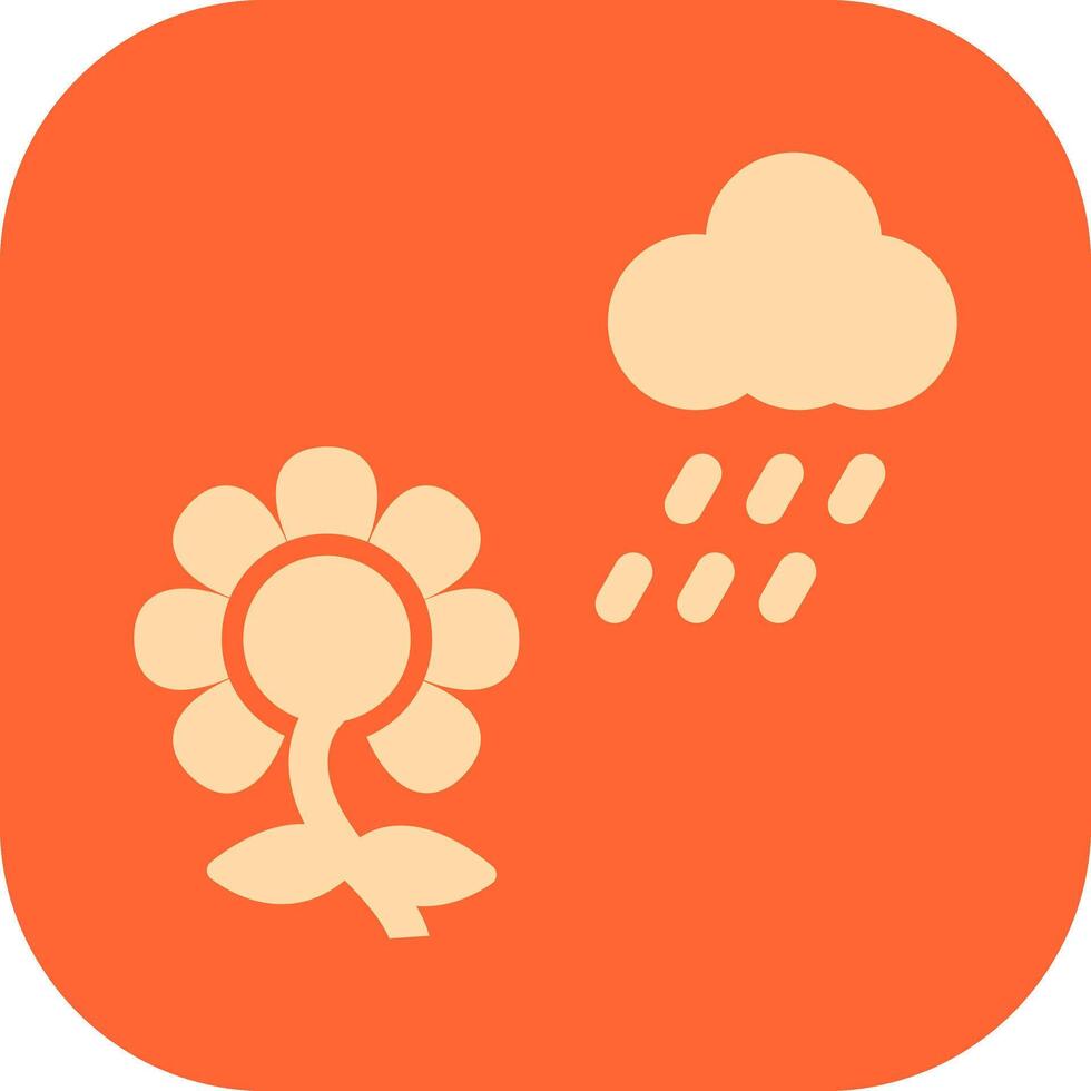 Flower with rain Vector Icon