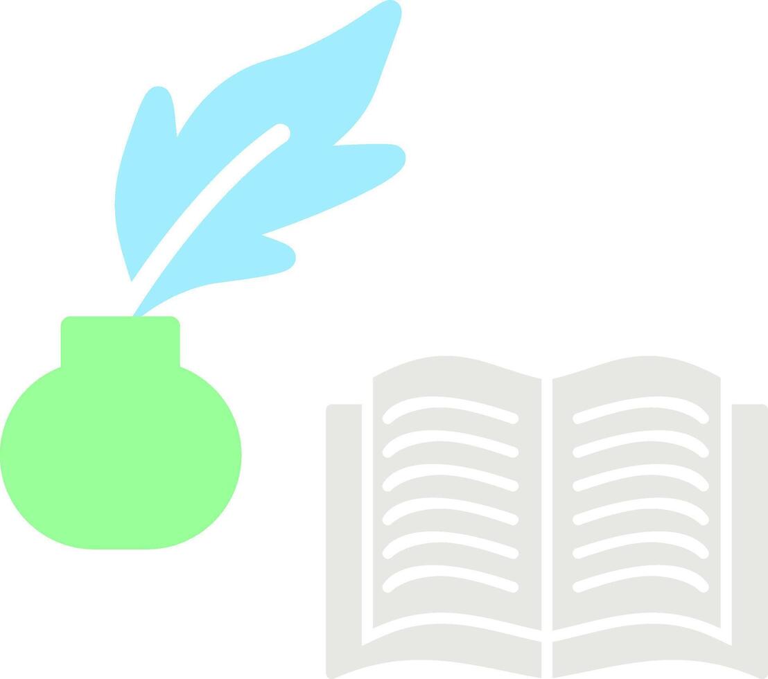 Quill and Book Vector Icon