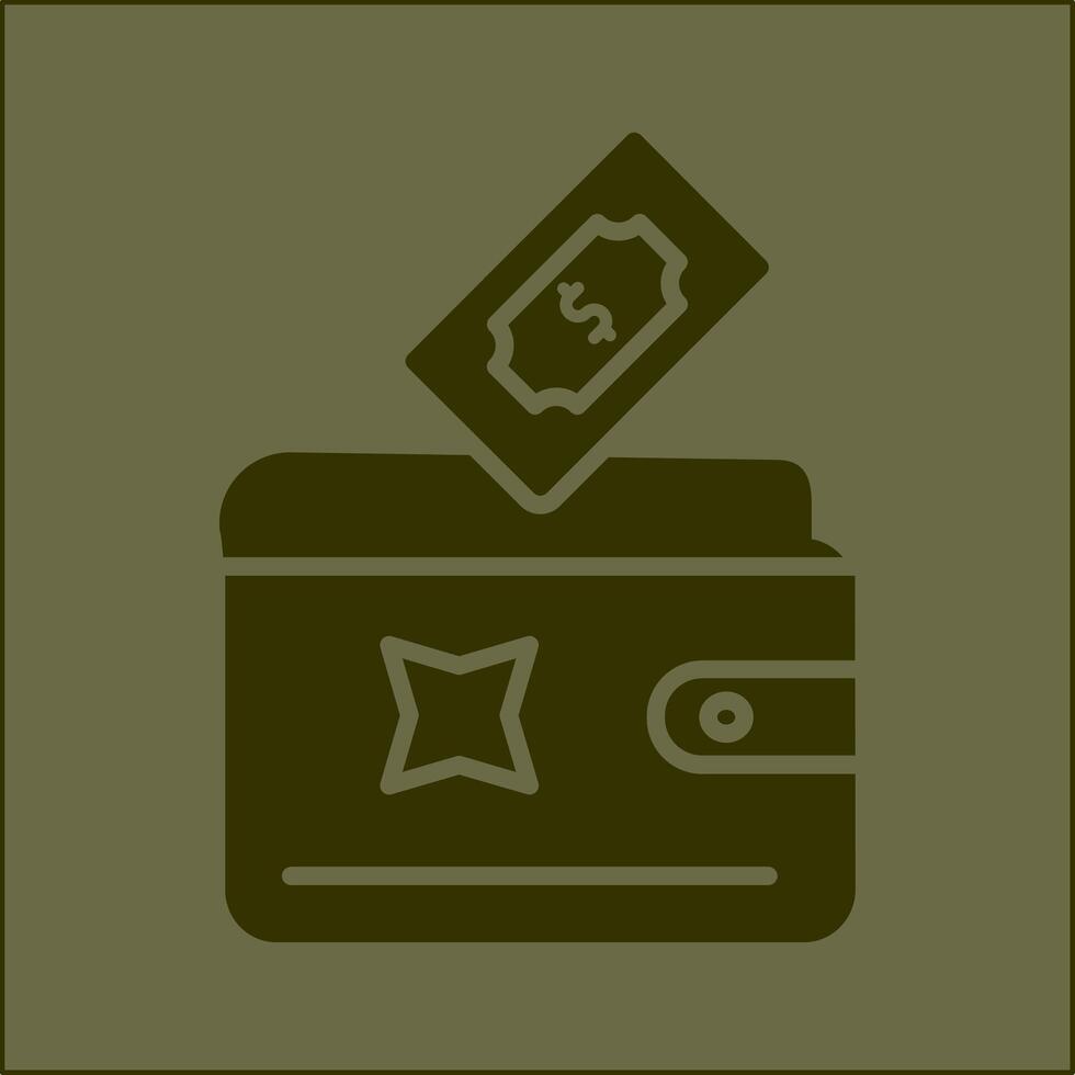 dinero del icono de vector de billetera