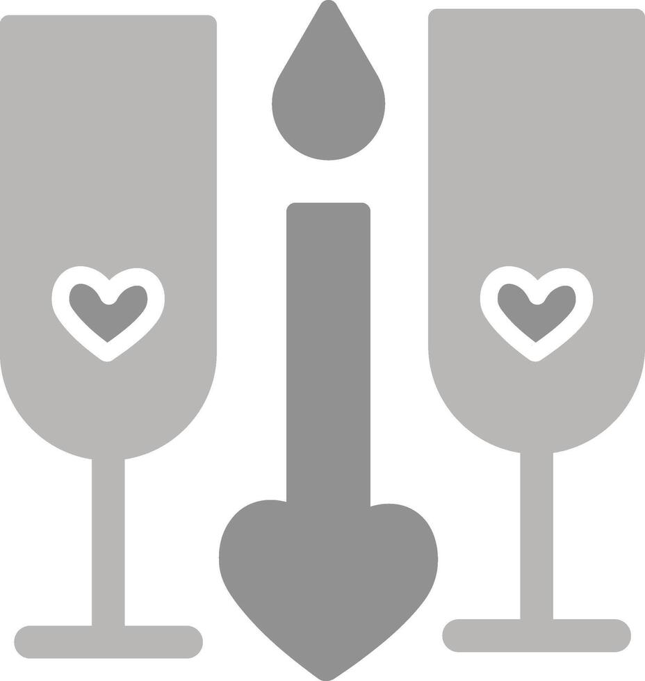 Two Glasses Romantic Vector Icon