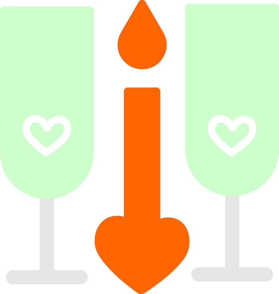 Two Glasses Romantic Vector Icon
