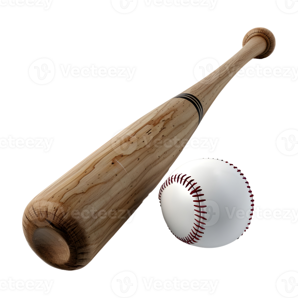 AI generated 3D Rendering of a Baseball Bat with Ball and Gloves on Transparent Background - Ai Generated png