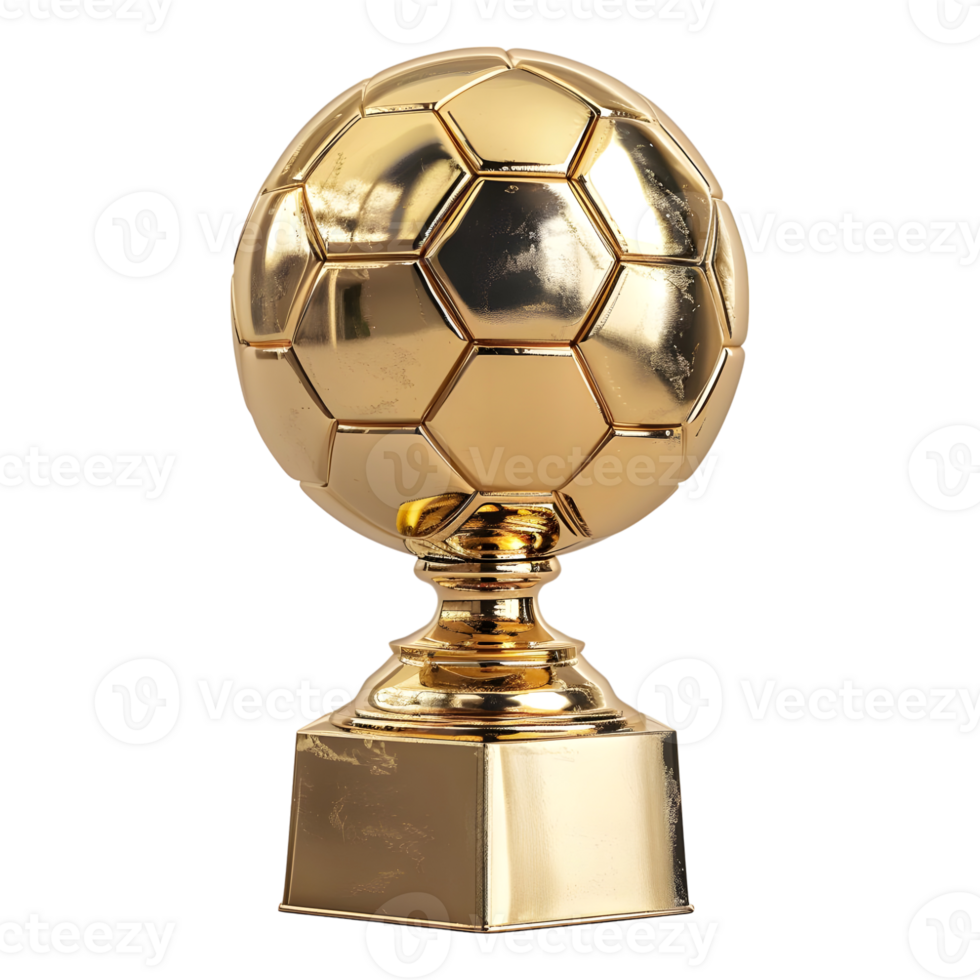 AI generated 3D Rendering of a Soccer Ball Champion Cup on Transparent Background - Ai Generated png