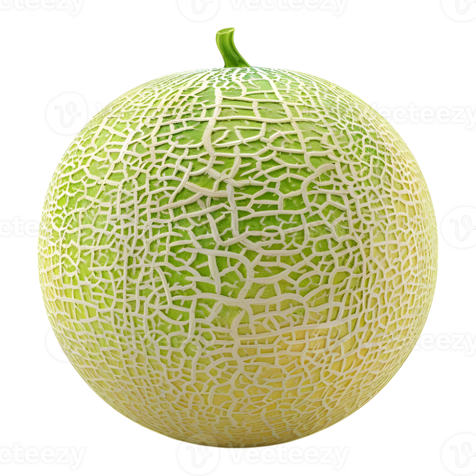 AI generated 3D Rendering of a Sliced Cantaloupe on Transparent Background - Ai Generated png