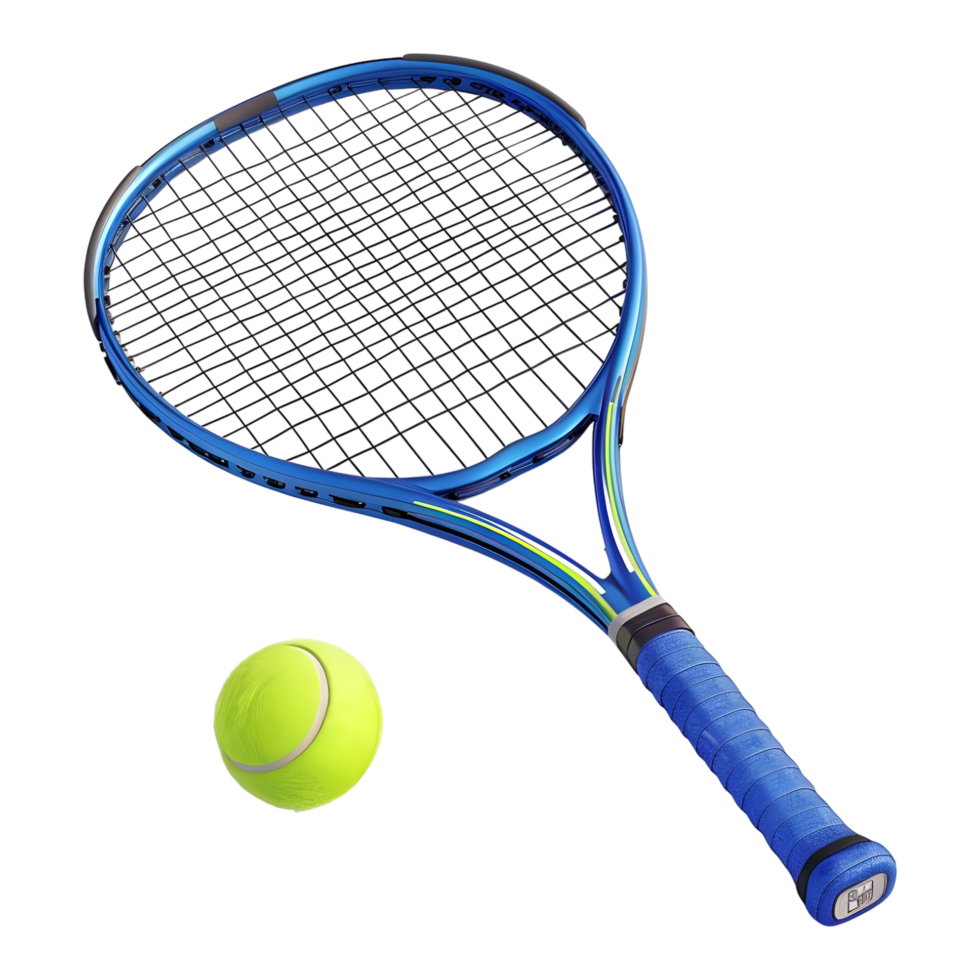 AI generated 3D Rendering of a Tennis Racket or Ball on Transparent Background - Ai Generated png