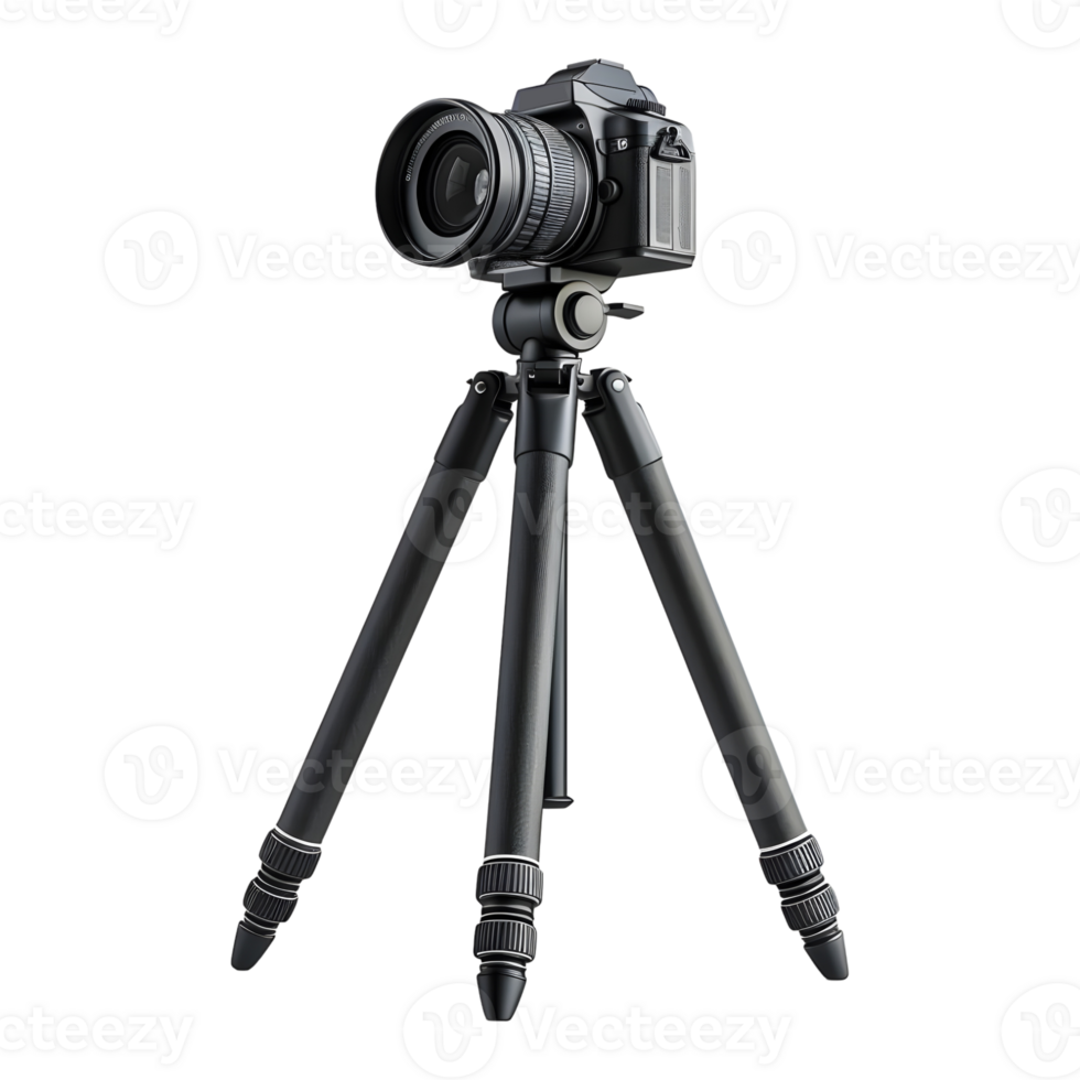 AI generated 3D Rendering of a DSLR Camera on Stand on Transparent Background - Ai Generated png