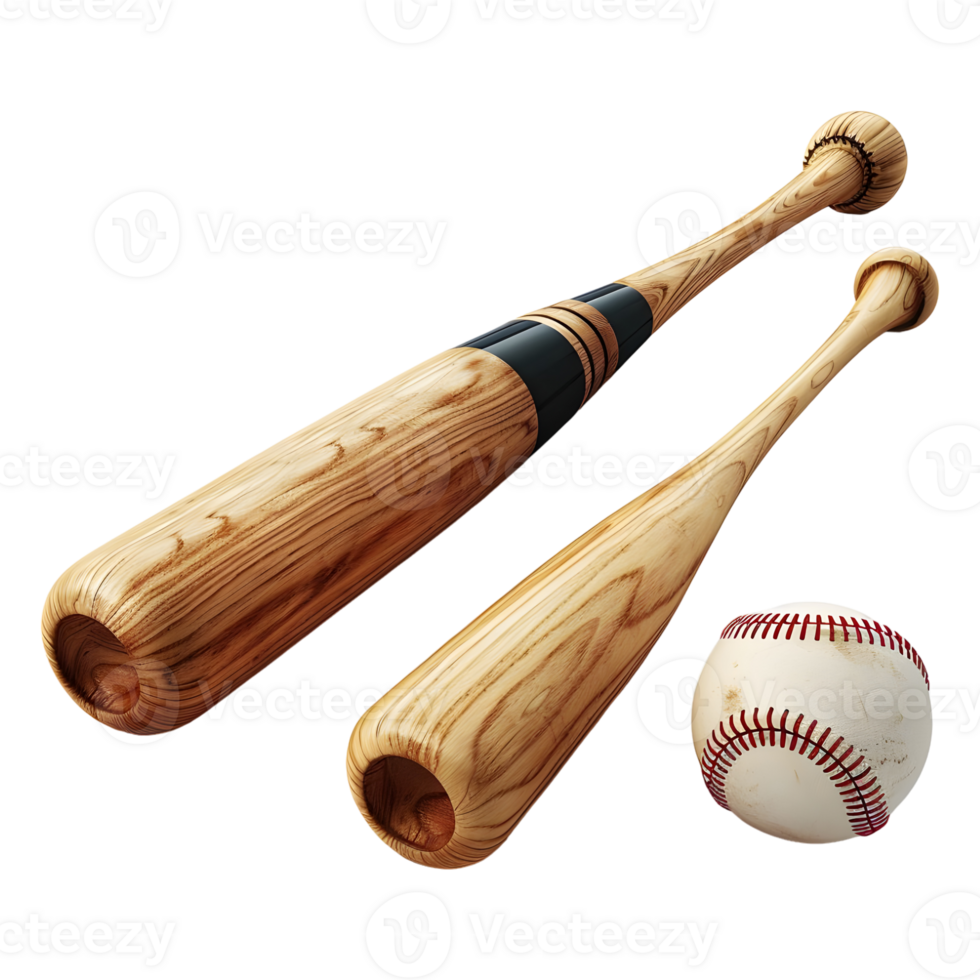 AI generated 3D Rendering of a Baseball Bat with Ball and Gloves on Transparent Background - Ai Generated png
