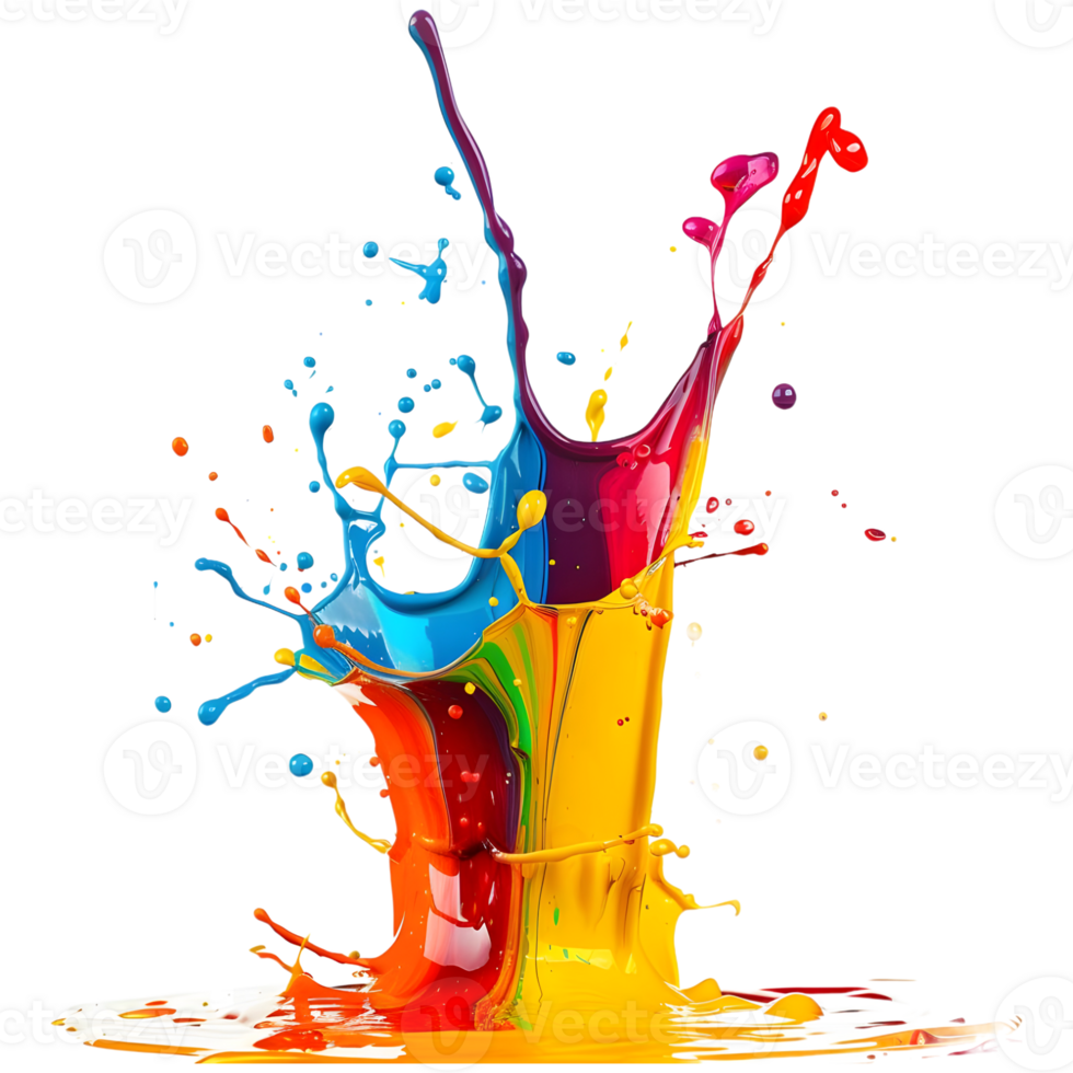 AI generated 3D Rendering of a Water Color Splashes on Transparent Background - Ai Generated png