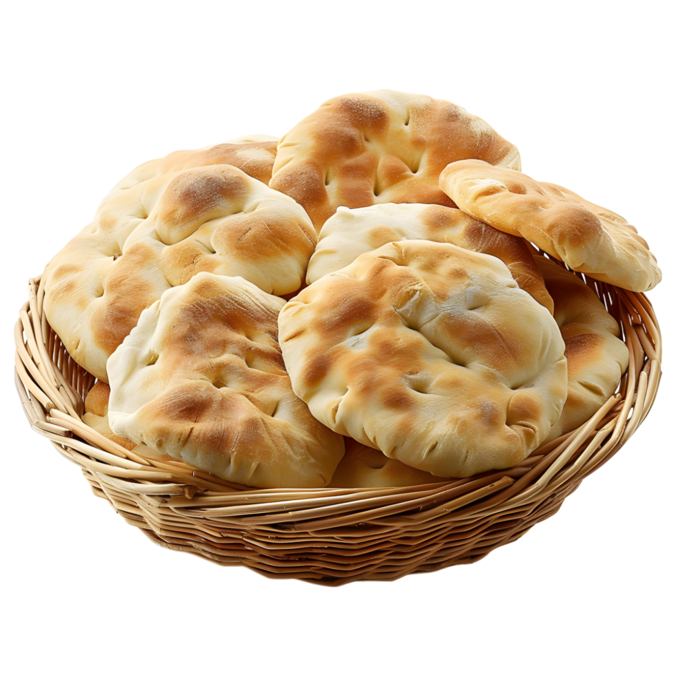 AI generated 3D Rendering of a Pita or Naan Bread on Transparent Background - Ai Generated png