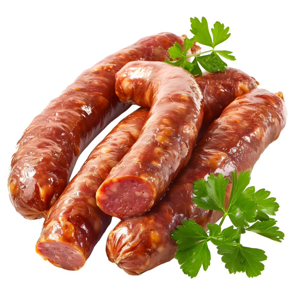 AI generated 3D Rendering of a Manchester Sausage on Transparent Background - Ai Generated png