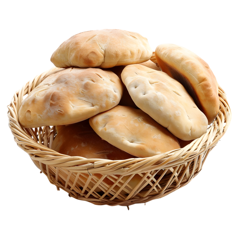 ai généré 3d le rendu de une Pita ou Naan pain sur transparent Contexte - ai généré png