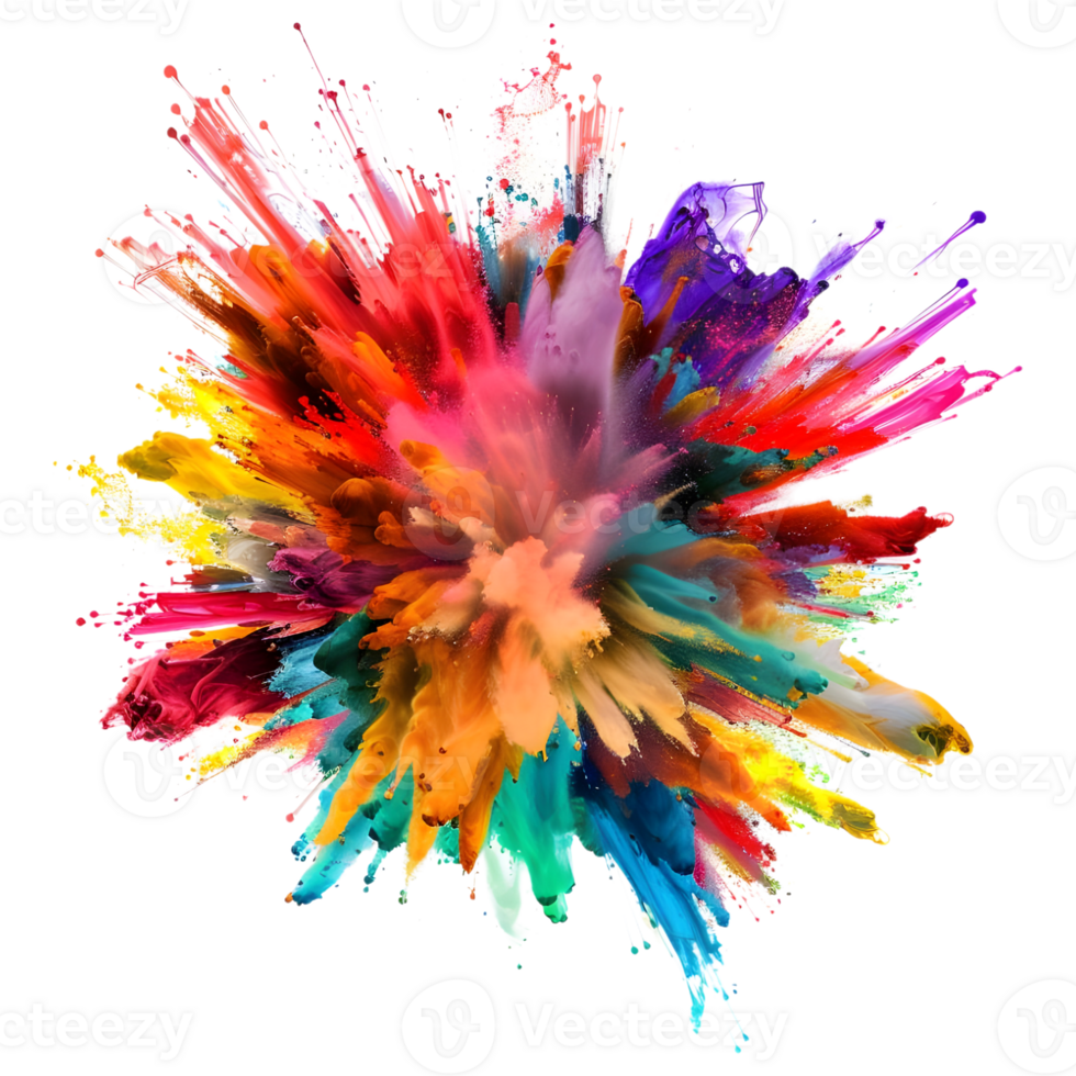 AI generated 3D Rendering of a Color Splashes in Air on Transparent Background - Ai Generated png
