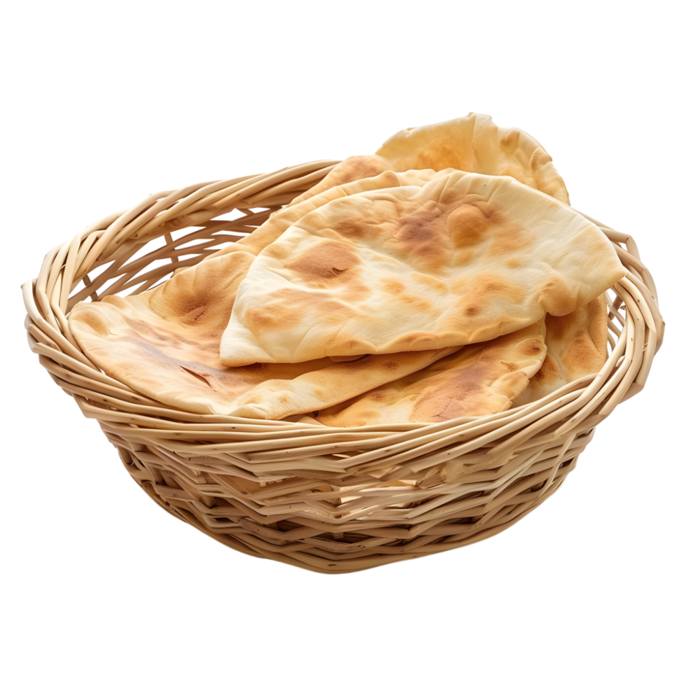 AI generated 3D Rendering of a Pita or Naan Bread on Transparent Background - Ai Generated png