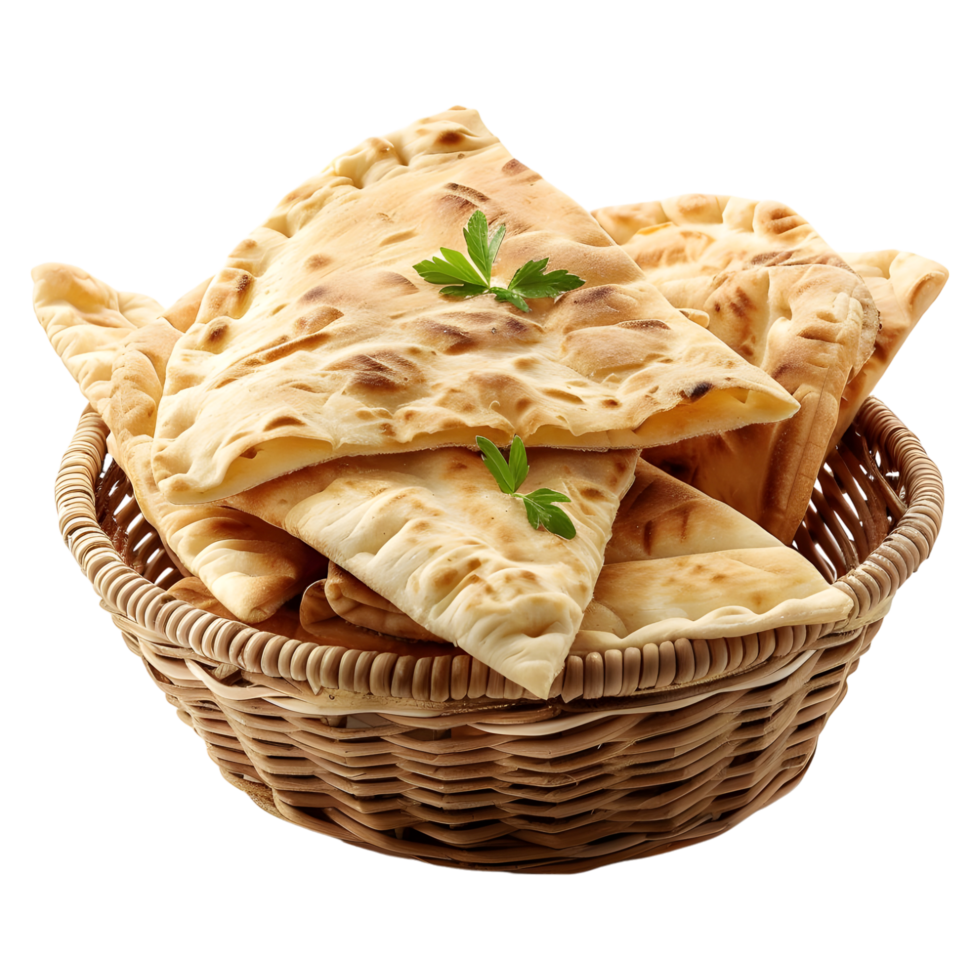 AI generated 3D Rendering of a Pita or Naan Bread on Transparent Background - Ai Generated png