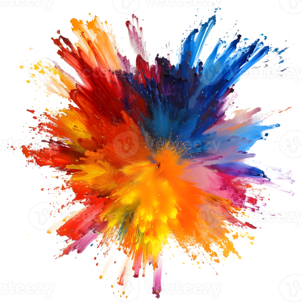 AI generated 3D Rendering of a Color Splashes in Air on Transparent Background - Ai Generated png