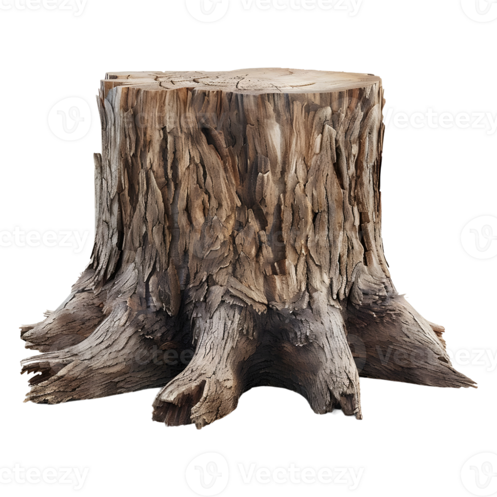 AI generated 3D Rendering of a Wooden Stump of a Tree on Transparent Background - Ai Generated png