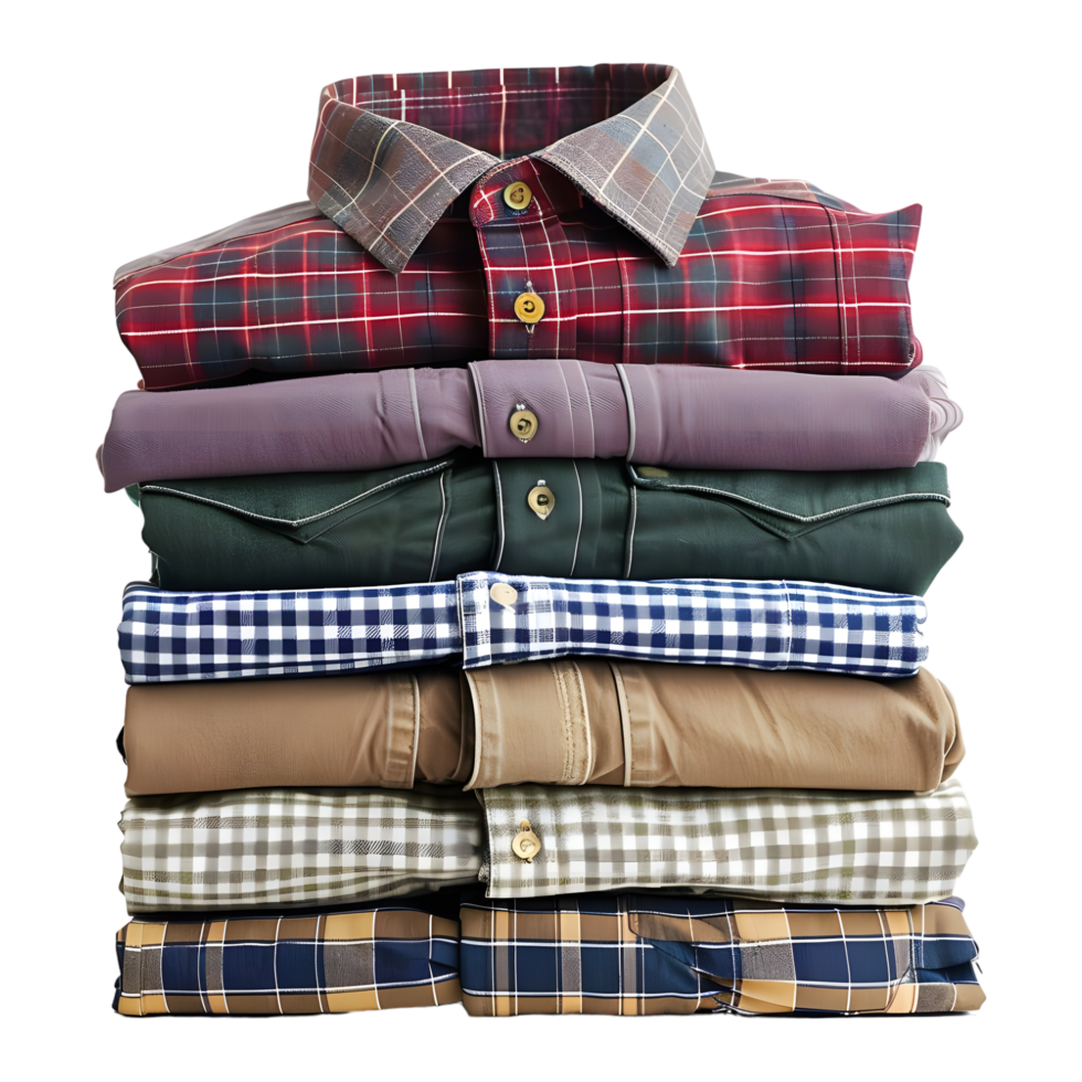 AI generated 3D Rendering of a Stack of Shirts on Transparent Background - Ai Generated png