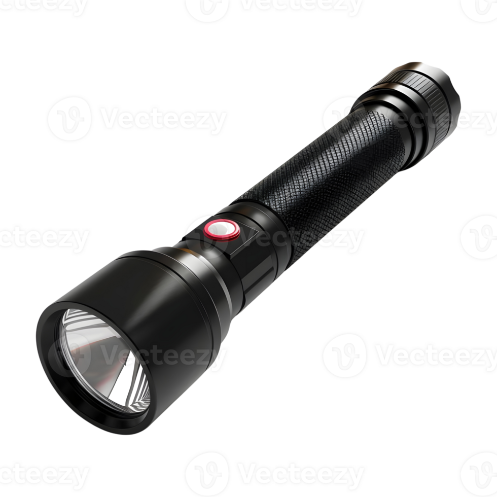 AI generated 3D Rendering of a Black Torch Light on Transparent Background - Ai Generated png