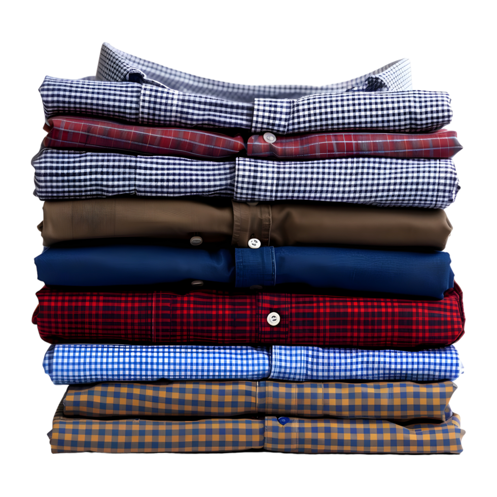 AI generated 3D Rendering of a Stack of Shirts on Transparent Background - Ai Generated png