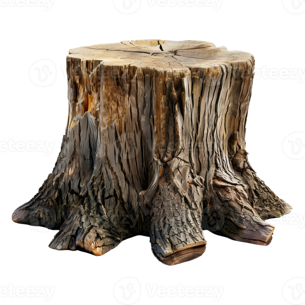 AI generated 3D Rendering of a Wooden Stump of a Tree on Transparent Background - Ai Generated png