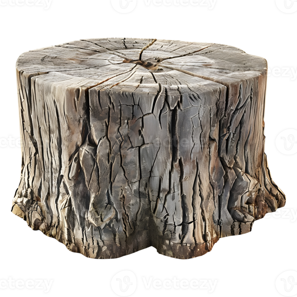 AI generated 3D Rendering of a Wooden Stump of a Tree on Transparent Background - Ai Generated png
