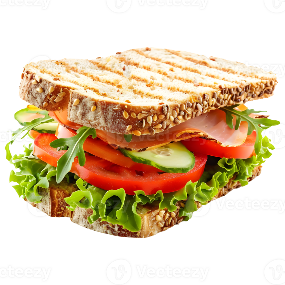 AI generated 3D Rendering of a Sandwich on Transparent Background - Ai Generated png