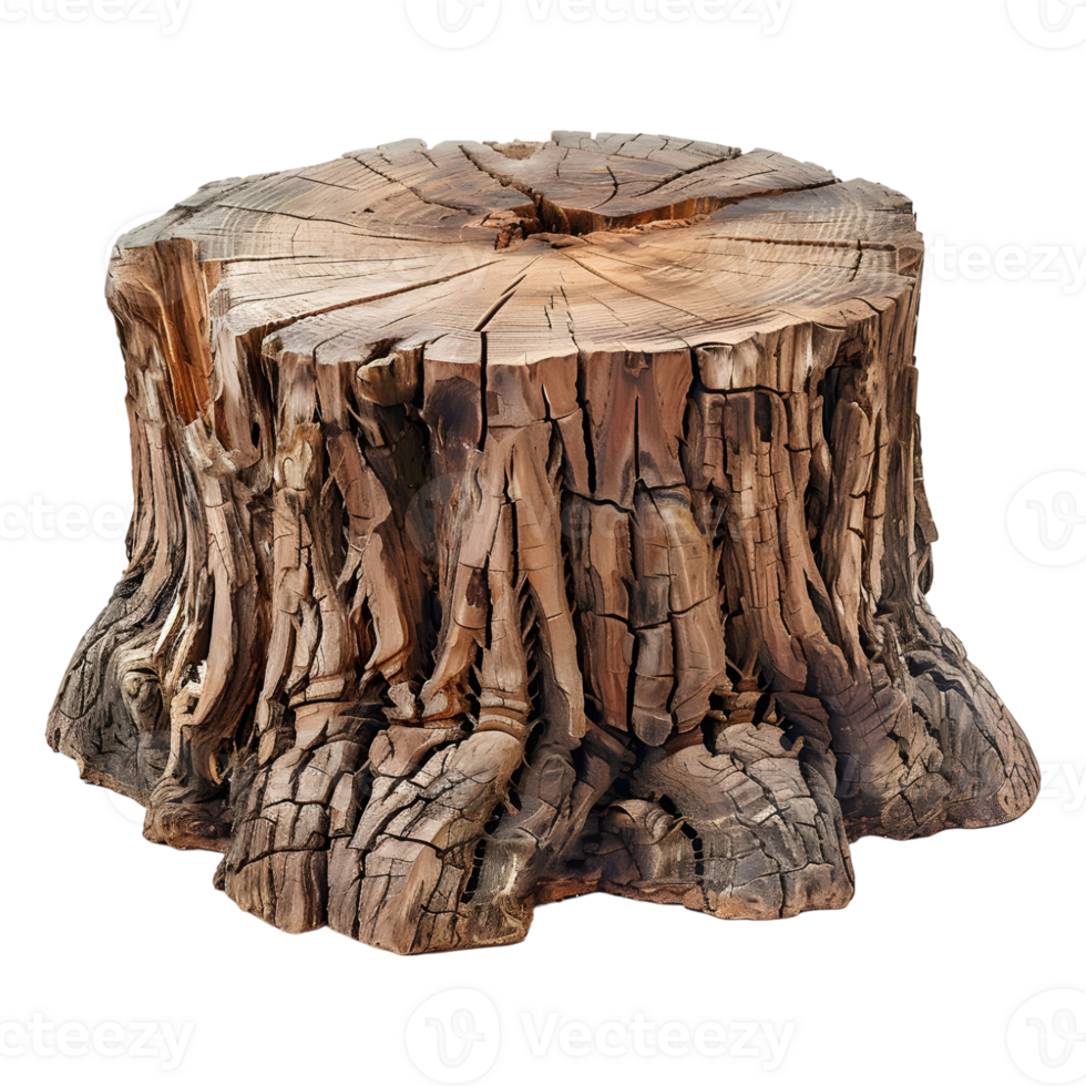 AI generated 3D Rendering of a Wooden Stump of a Tree on Transparent Background - Ai Generated png